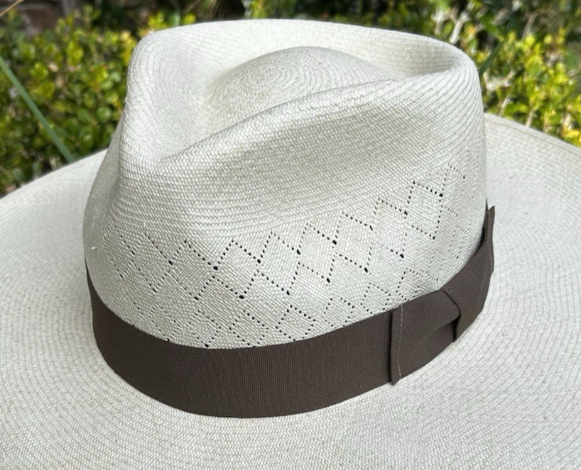 Tan – Panama Hat Band – Adjustable Size – Grosgrain W Bowtie