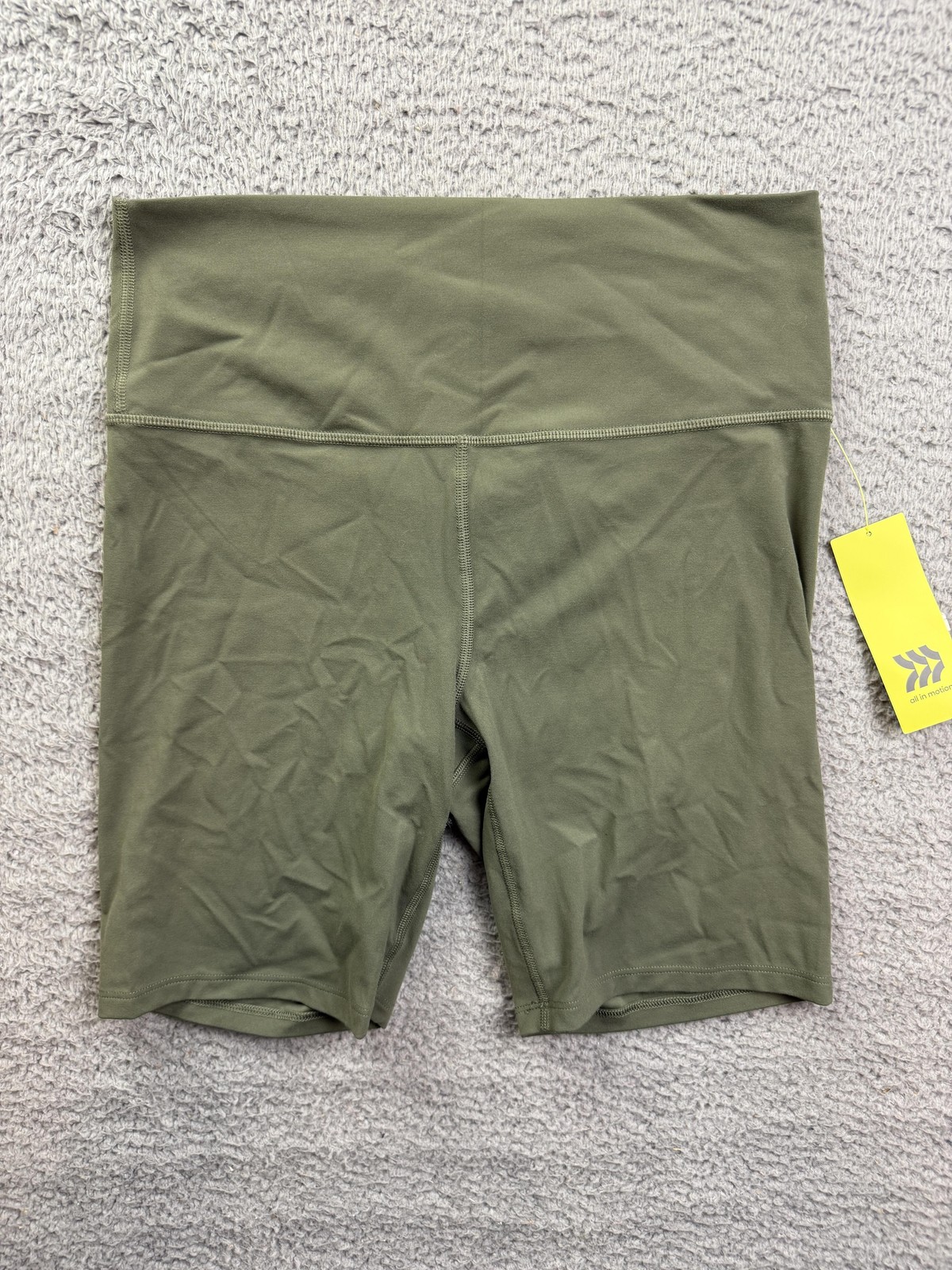 All In Motion Womens Large Green Everyday Soft Ultra High Rise Bike Shorts 8″