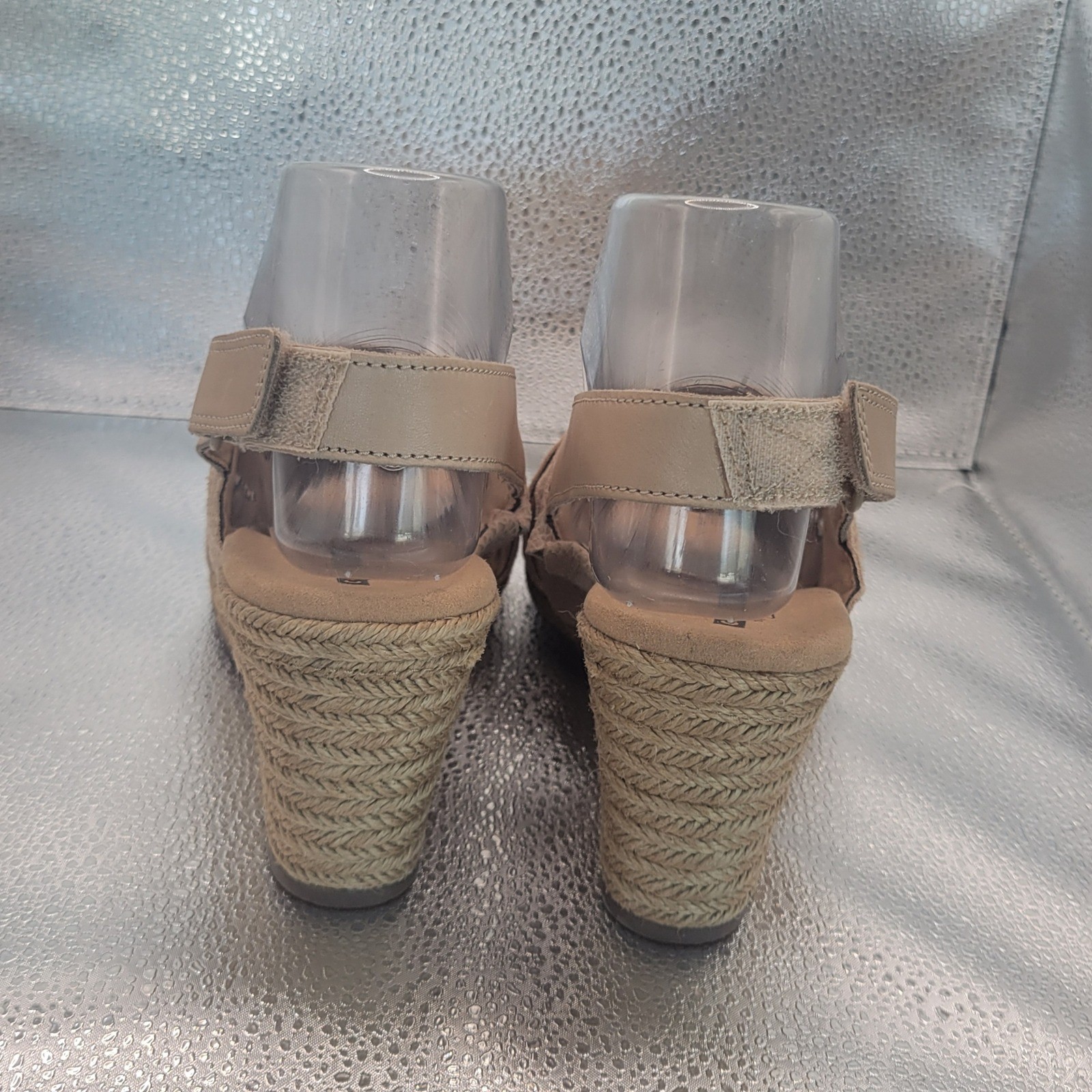 Clarks Lafley Krissy Sand Leather Espadrille Wedge Sandals Womens 7.5 M