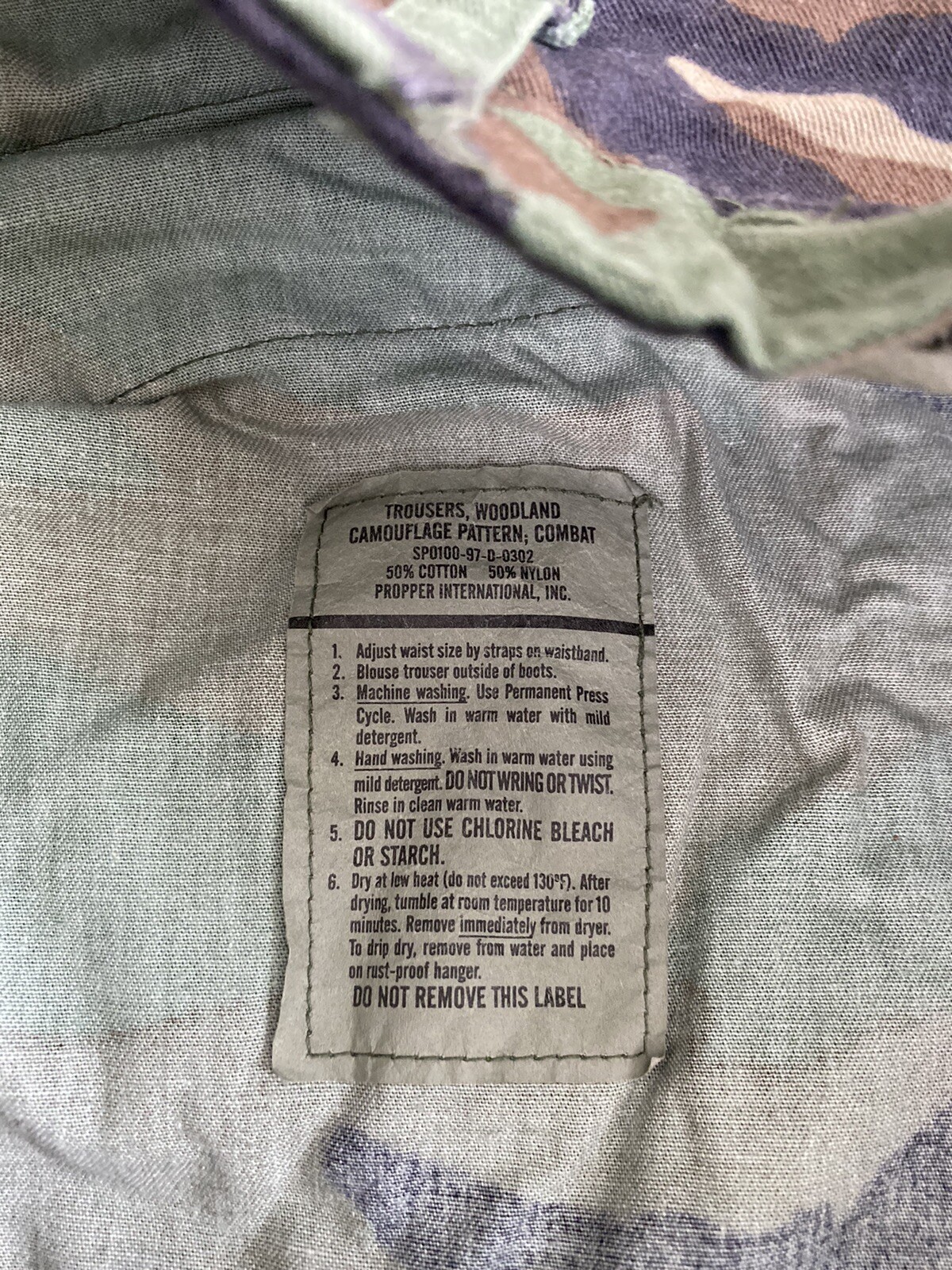 military cargo camo pants mans M heavy weight ,long 42 1/2 in, rise 12 in
