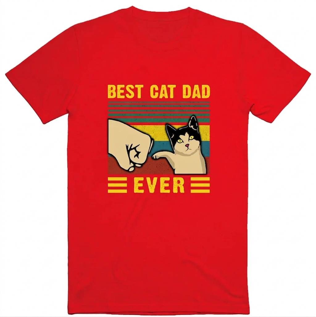 Best Cat Dad Ever Shirt | Funny Father’s Day Gift Tee | Retro Cat Lover Men