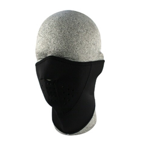 Solid Black 3 Panel Neoprene Neck and Face Mask Ski ATV Biker Snowmobile Outdoor
