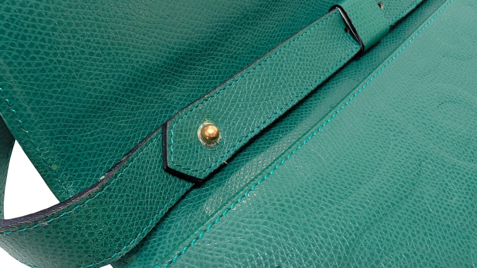 Read‼ Yves Saint Laurent Shoulder Bag Arabesque Leather Green YSL