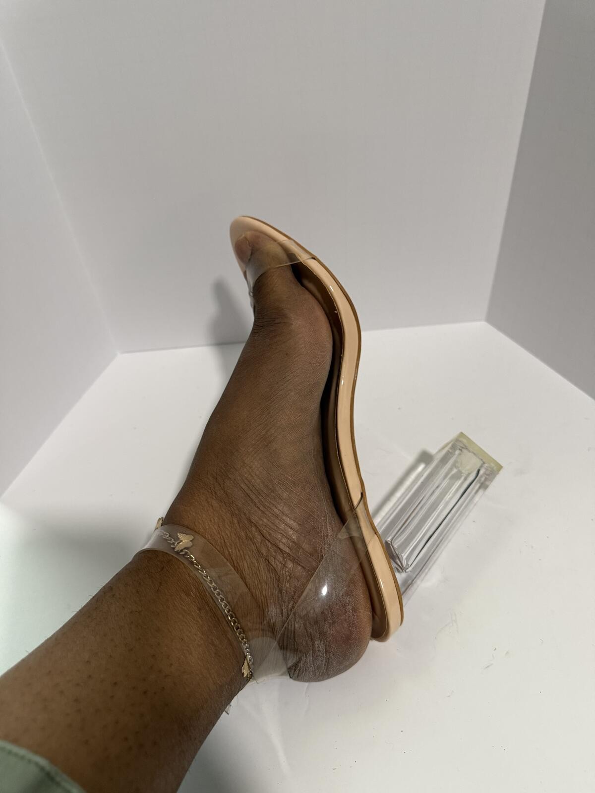 Boohoo clear Strappy chunky heels