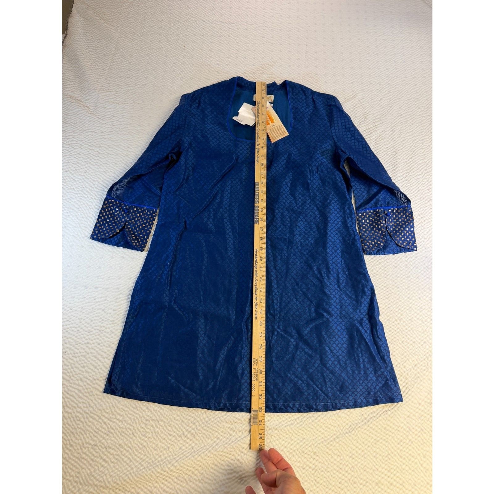 Fabindia 3/4 Sleeve, Sequin, “Ganga” Pattern Women’s Tunic