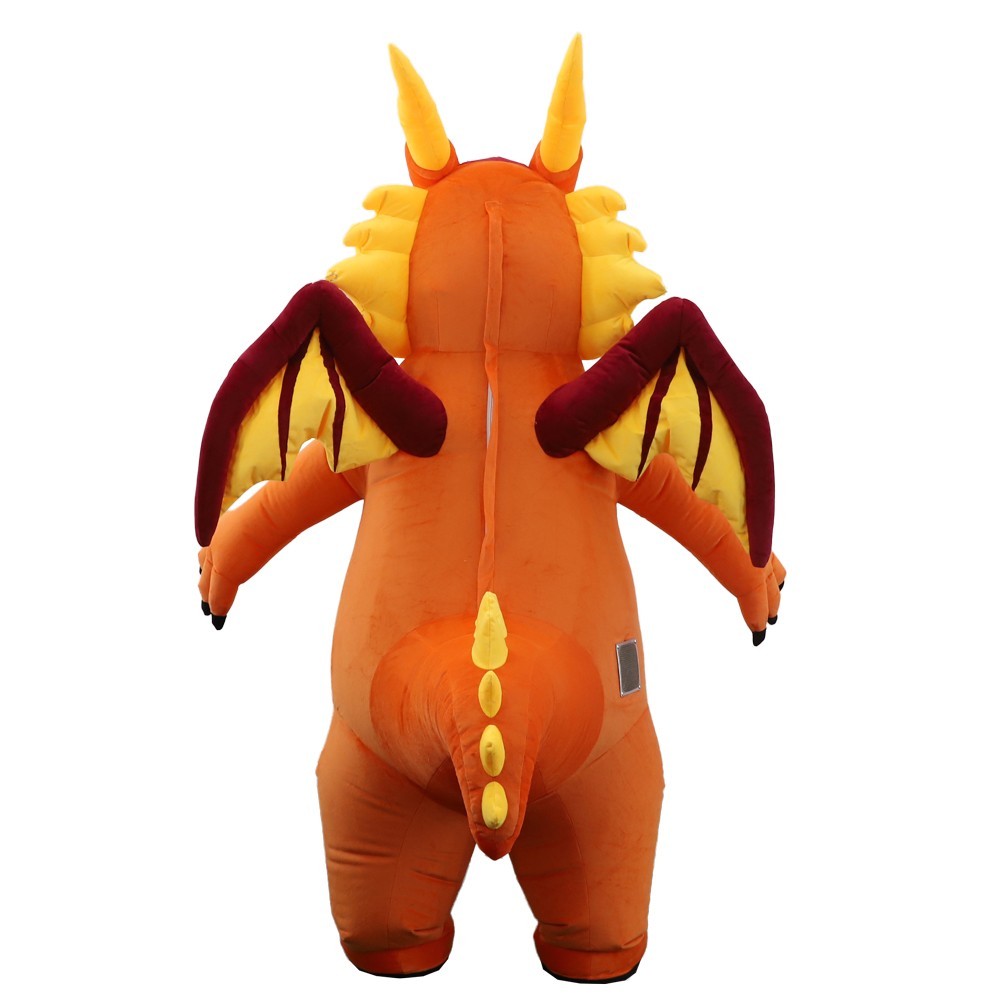 Giant Cartoon Fire Dragon Inflatable Mascot Costume Halloween Outfit Fancy Dress