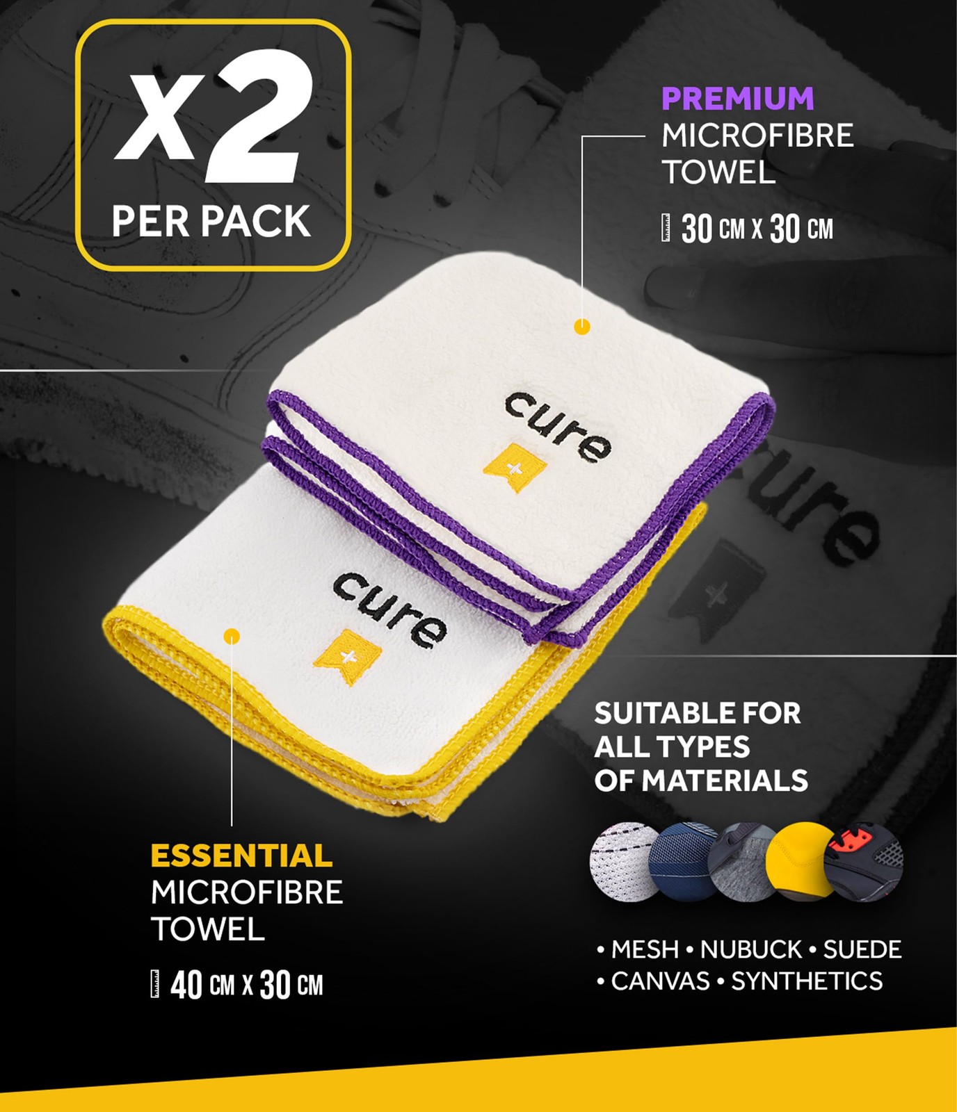 Shoe Cleaner Microfibre Towels – Premium Sneaker Cleaning for Midsole, Outsol…