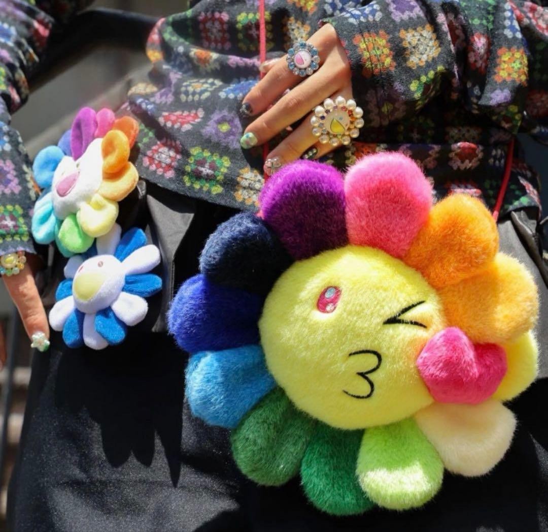 Takashi Murakami Flowers Plush Shoulder Bag Pochette Φ20cm/7.9in Kaikai Kiki