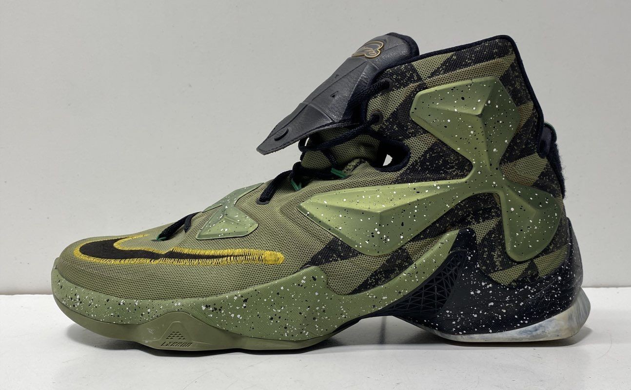 Nike LeBron 13 XIII Commander Basketball Shoes Olive Green Size 14