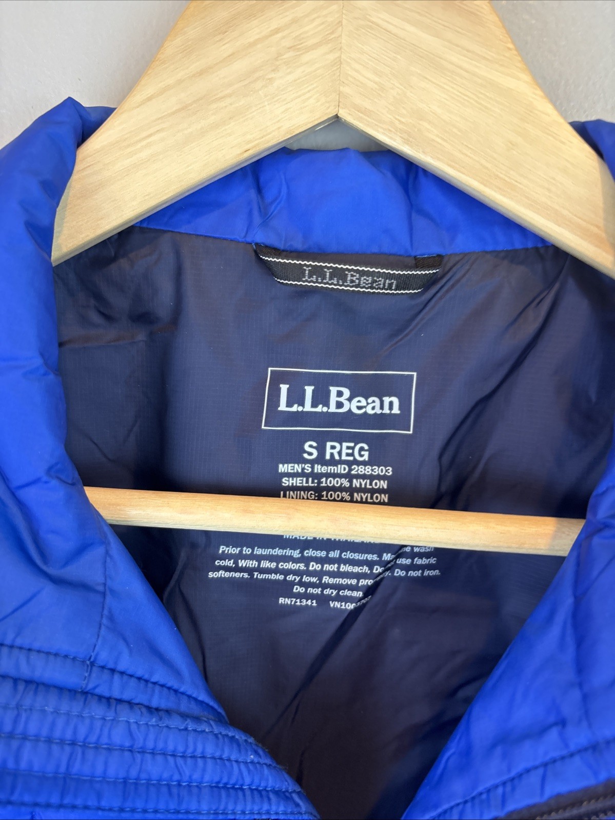 LL Bean Size Small Regular Blue Quilted Full Zip Jacket Puffer