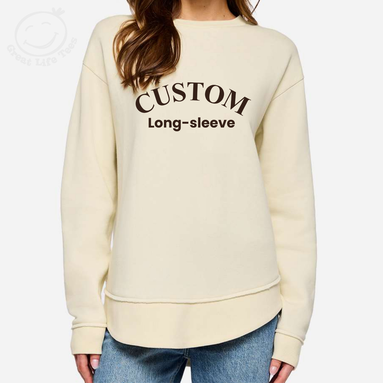 Custom Women’s Long-Sleeve Shirt Your text or design here, Personalized T-shirt