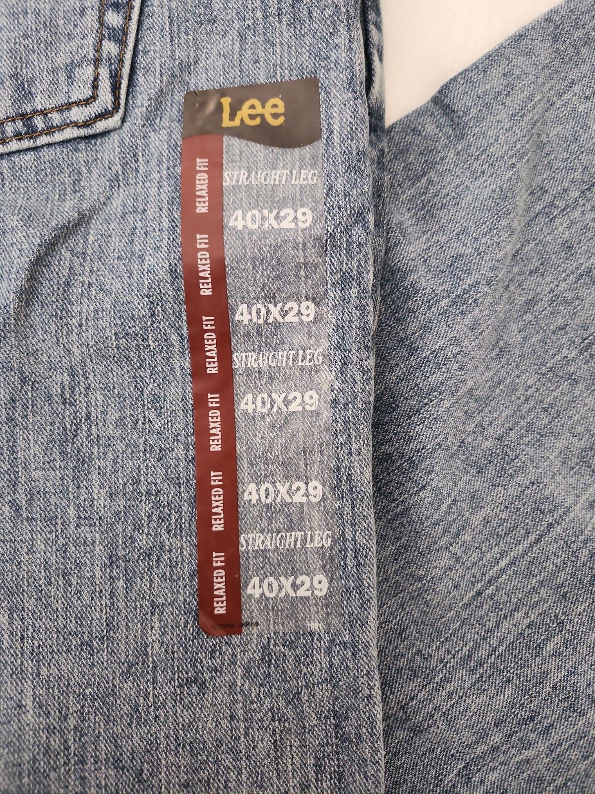 Lee Mens Relaxed Fit Straight Leg Jeans 40×29 Classic Jeans Stone Blue NWT