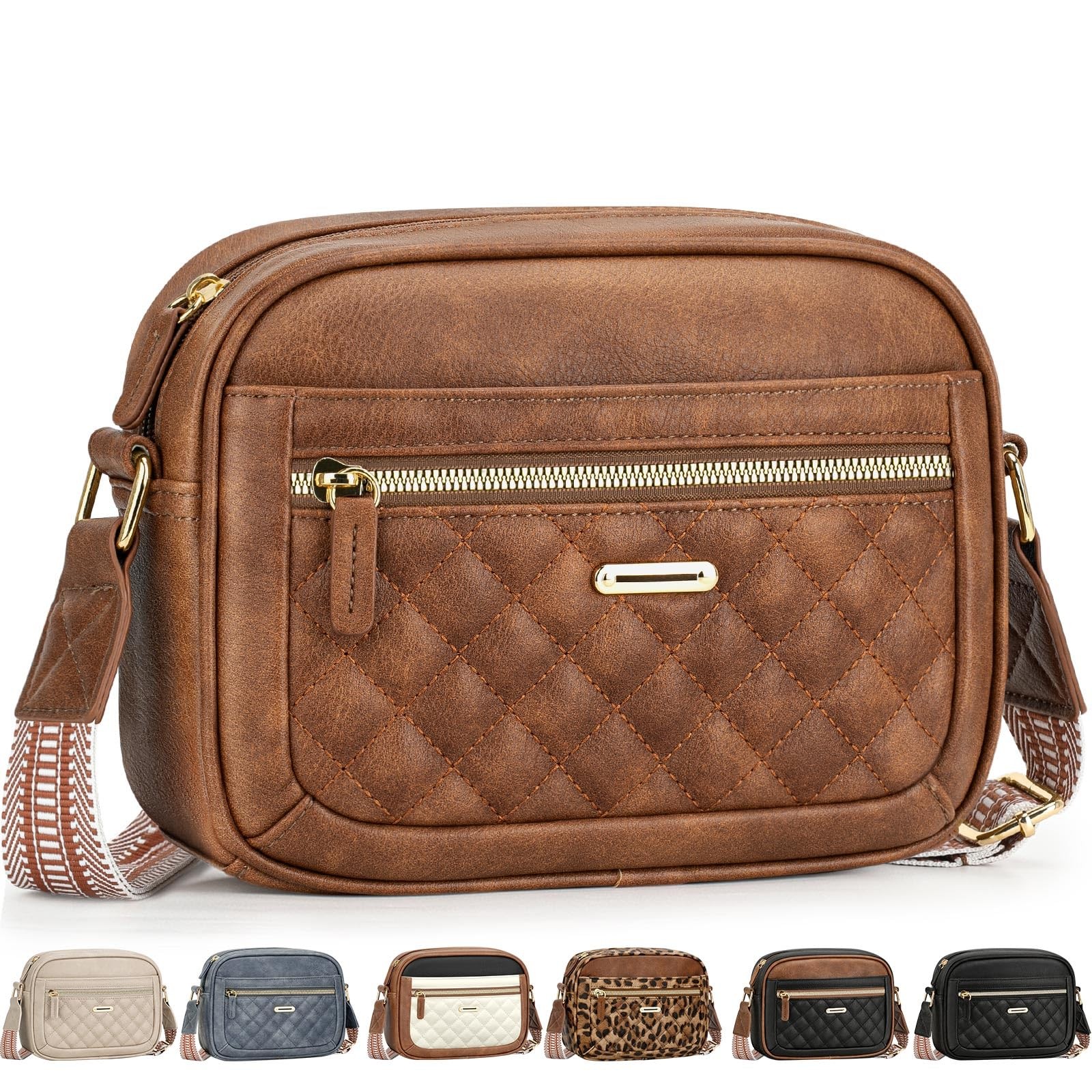 Crossbody Bags for Women Small Crossbody Purses Women’s Vegan Leather Shoulde…