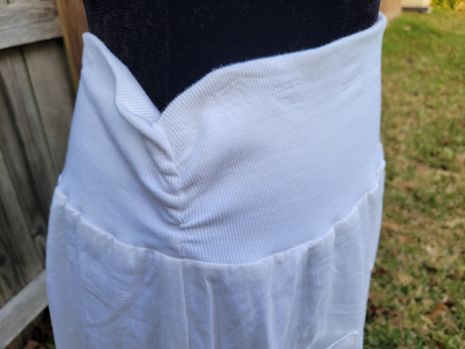 NEW Chelsea And Theodore White Linen Asymmetrical Bubble Skirt Size L Boho