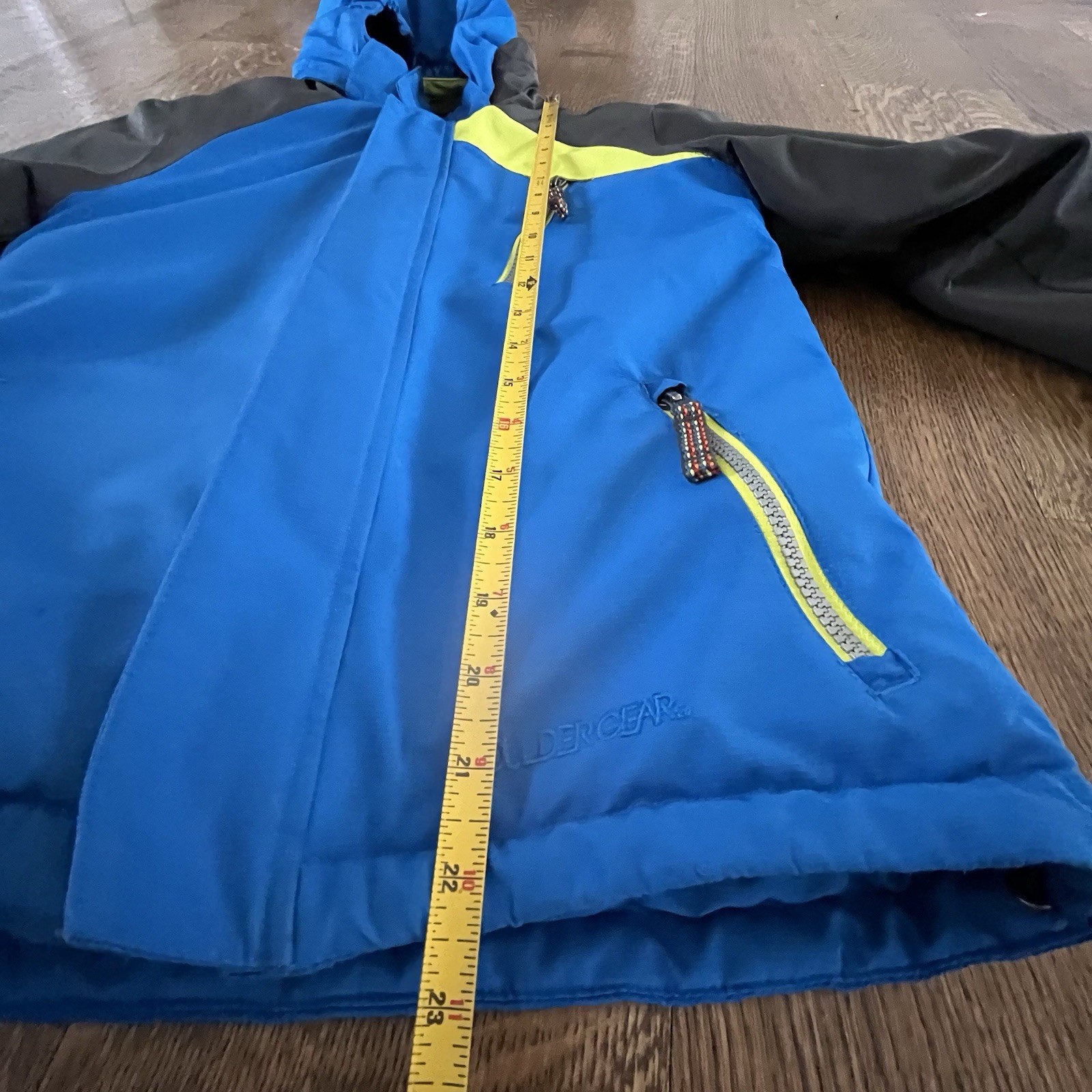 Boulder Gear Boys Size 7 Ski Jacket Blue Charcoal Black Neon Grow System 9212R