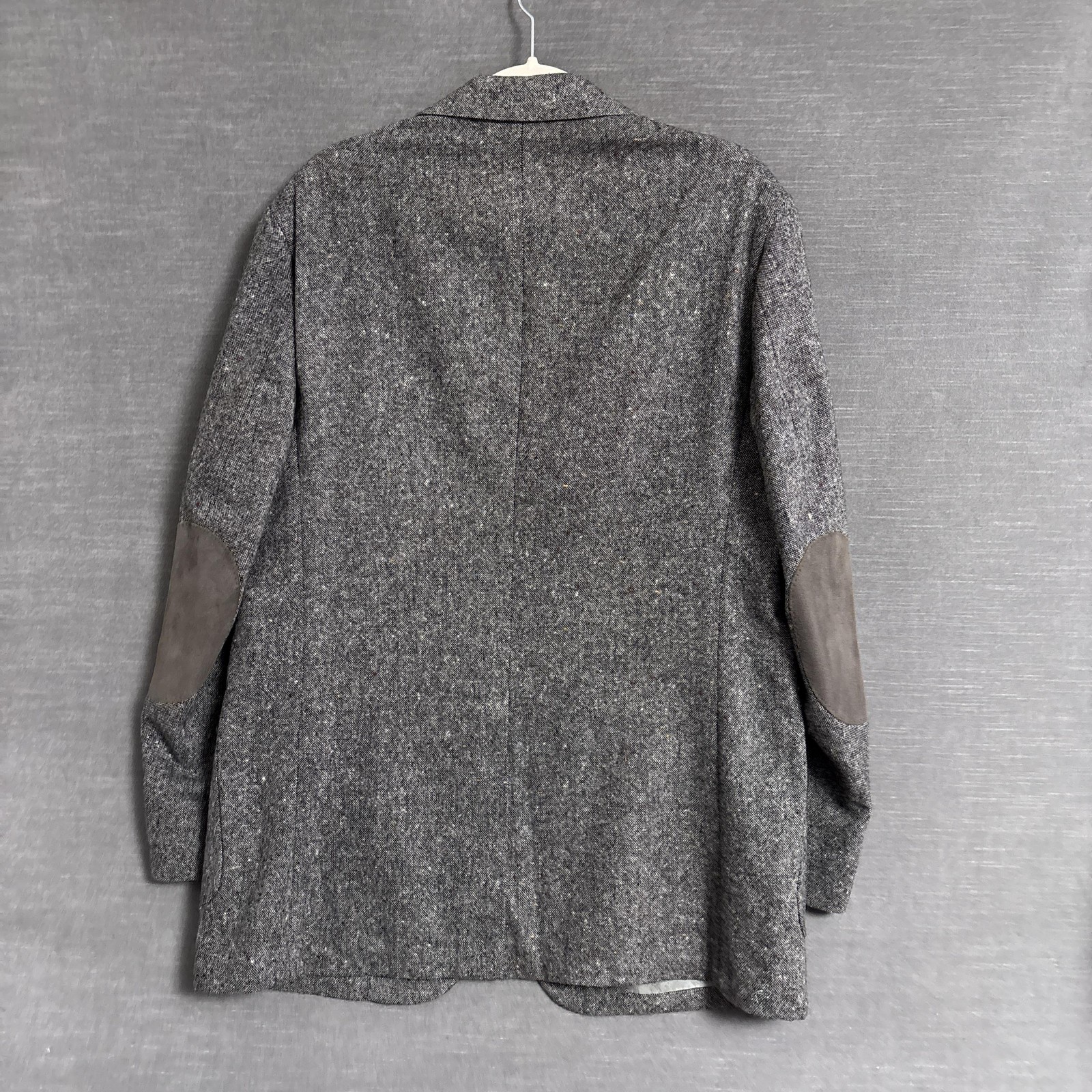 Vintage Lord Covington Sport Coat 44R Gray Tweed Flecked Elbow Patches 42R