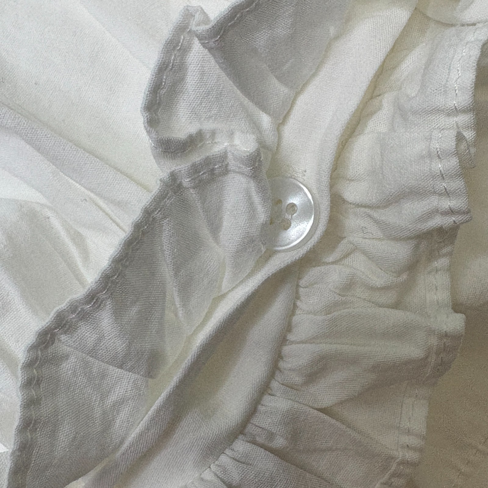 A RARE BIRD Ruffle Blouse Top One Size 100% Cotton White Boho Artsy Romantic