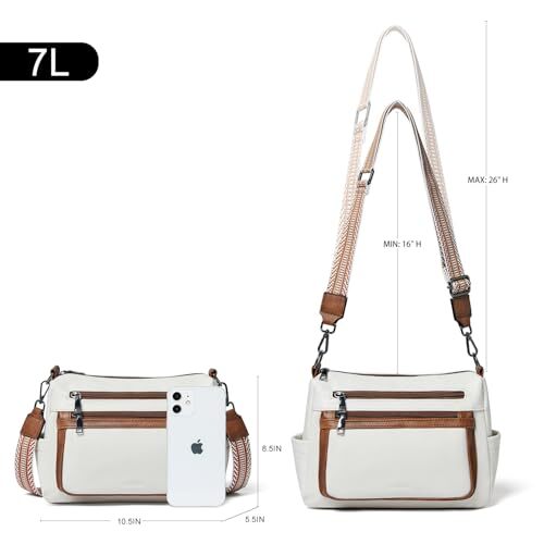 Crossbody Purses for Women, Vegan Leather Shoulder Bag Handbags Medium Bag with