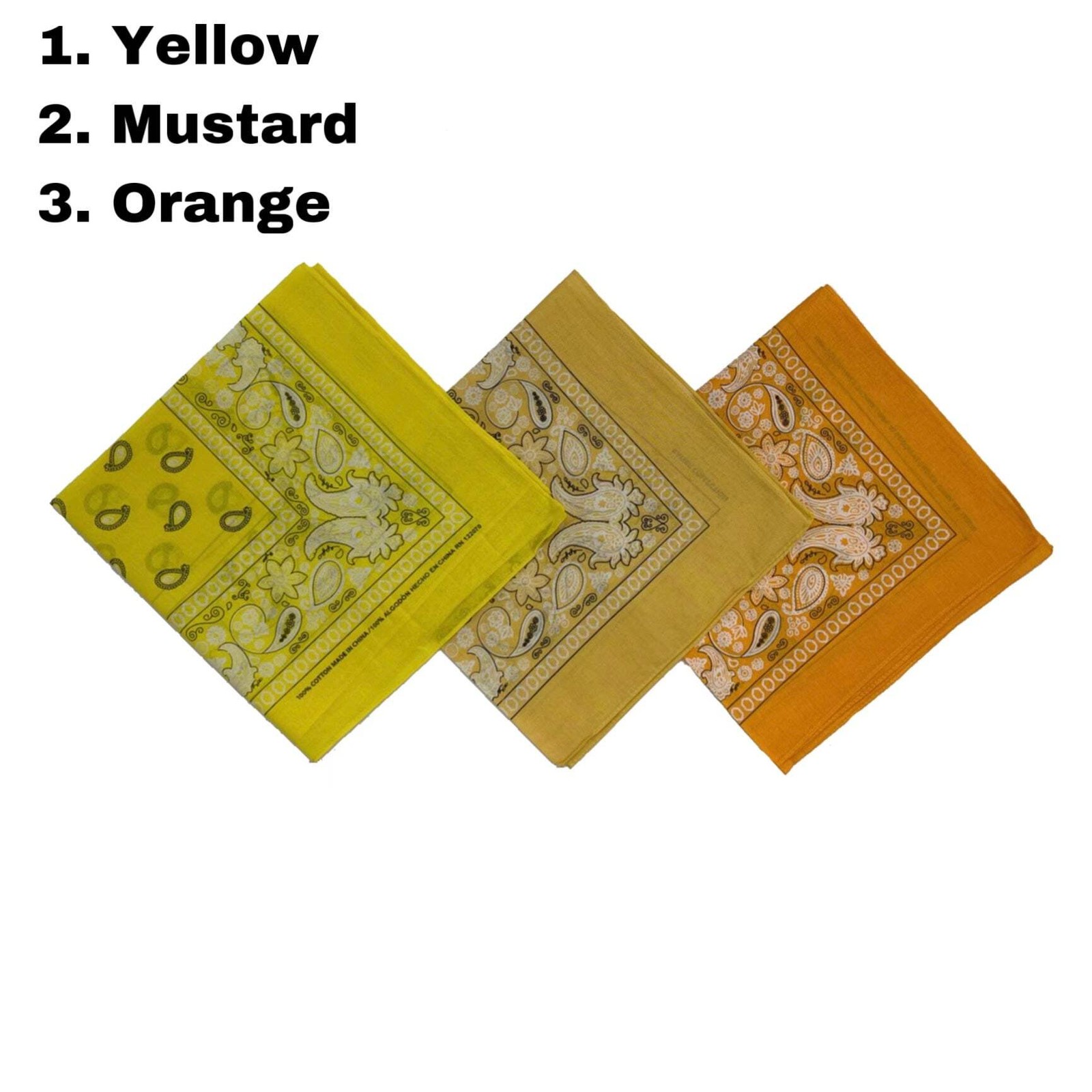 Kaiser 100% Cotton Bandanas (22″ X 22″)