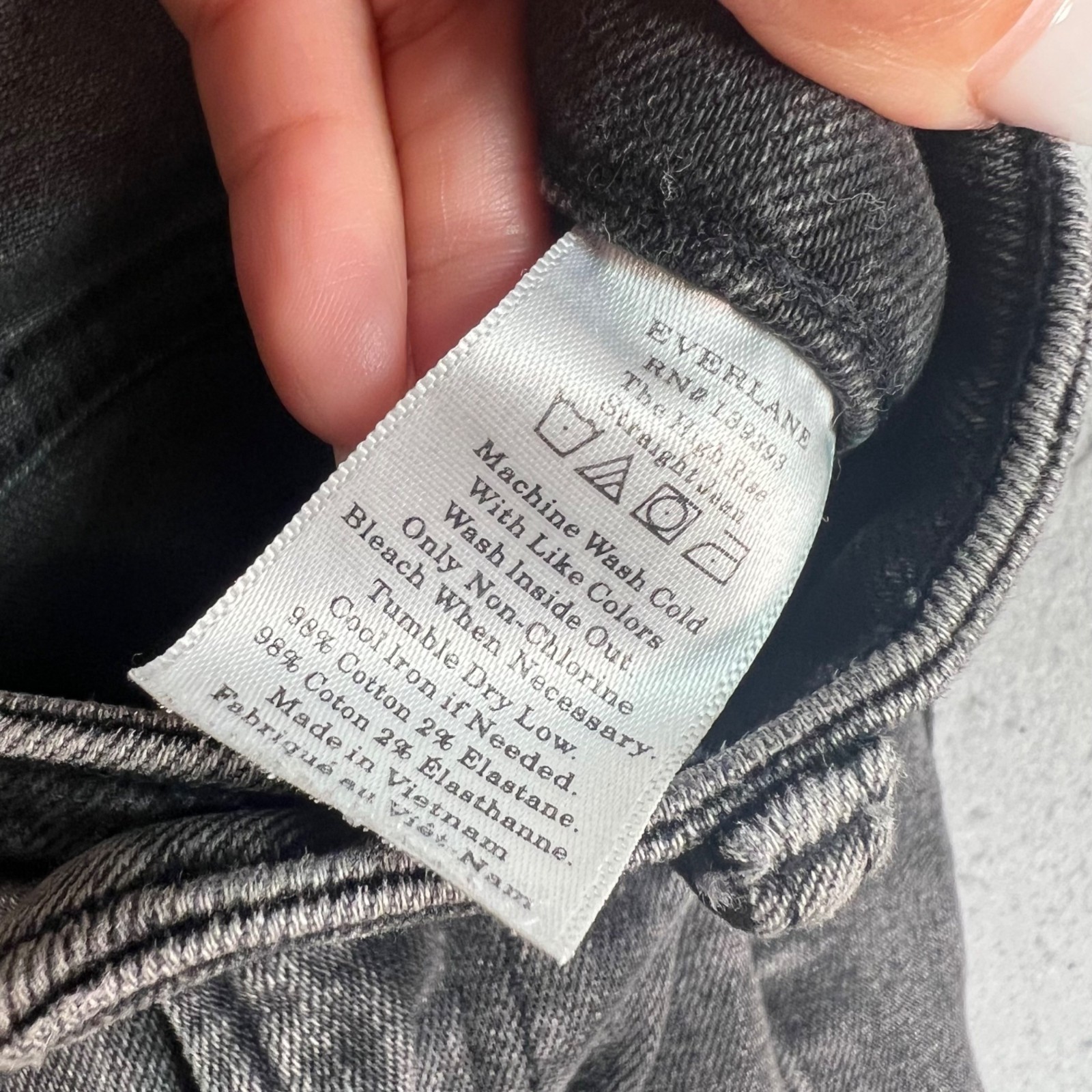 Everlane High Rise Straight Jeans Gray Size 25 Ankle Womens Denim