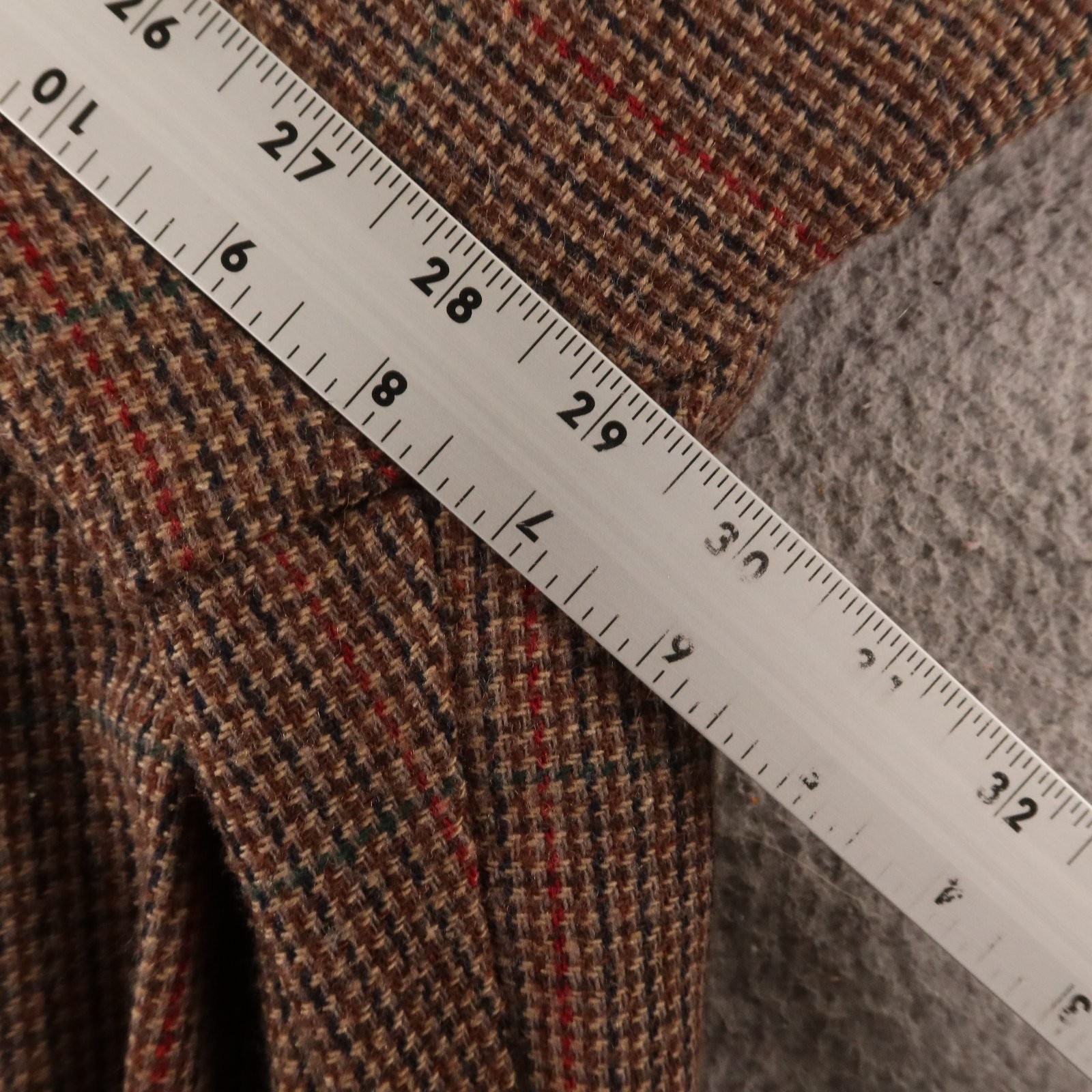 VTG Tweed Suit Womens 12 Brown Houndstooth Check Wool Blend Double Breasted