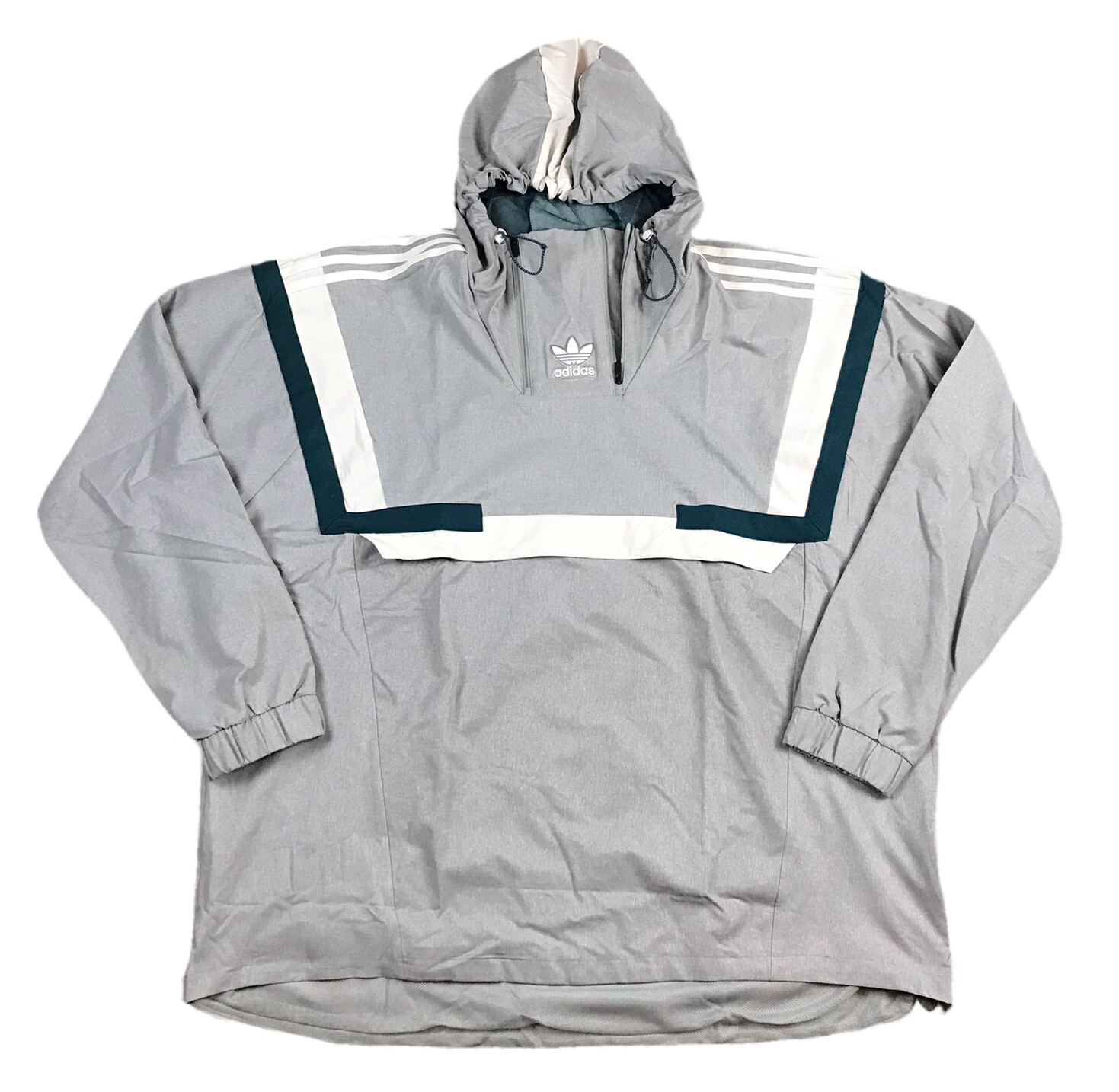 adidas Men’s BR8 Pullover Windbreaker Jacket Charcoal Grey/Chalk Size XXL DT2732