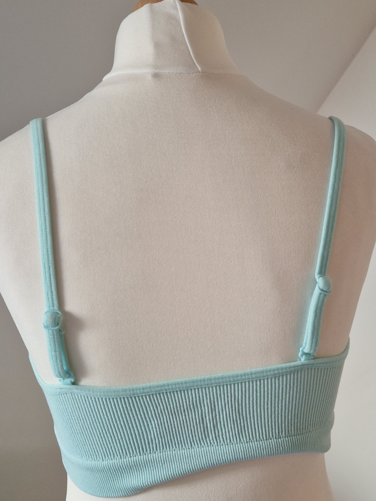 Small 10/12 Primark Bra Crop Top Blue Removable Padding Multiway Straps VGC