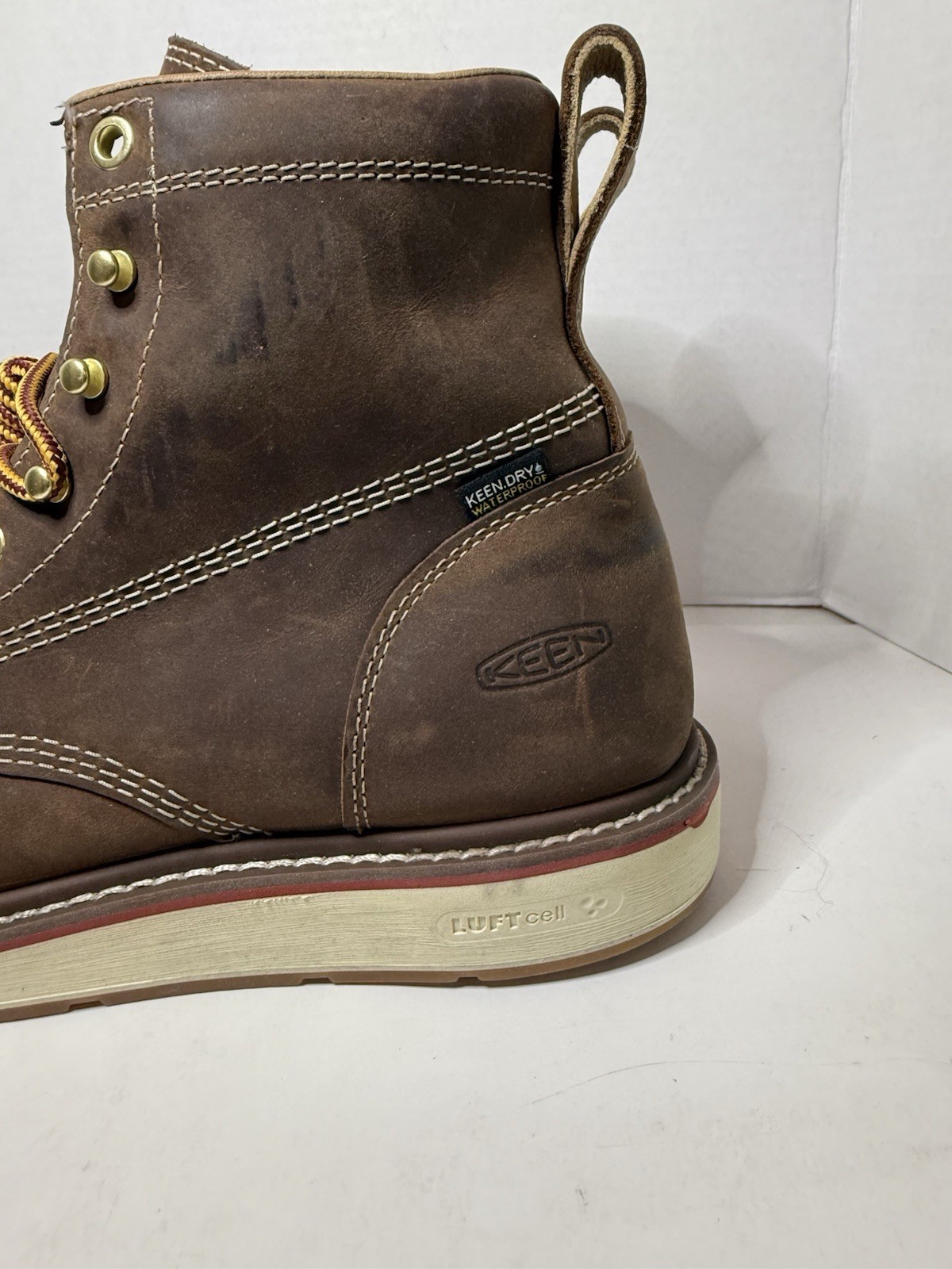 KEEN Utility Men’s Liberty 6″ Waterproof Work Boots Chestnut/Gum SZ 8.5D 1030604