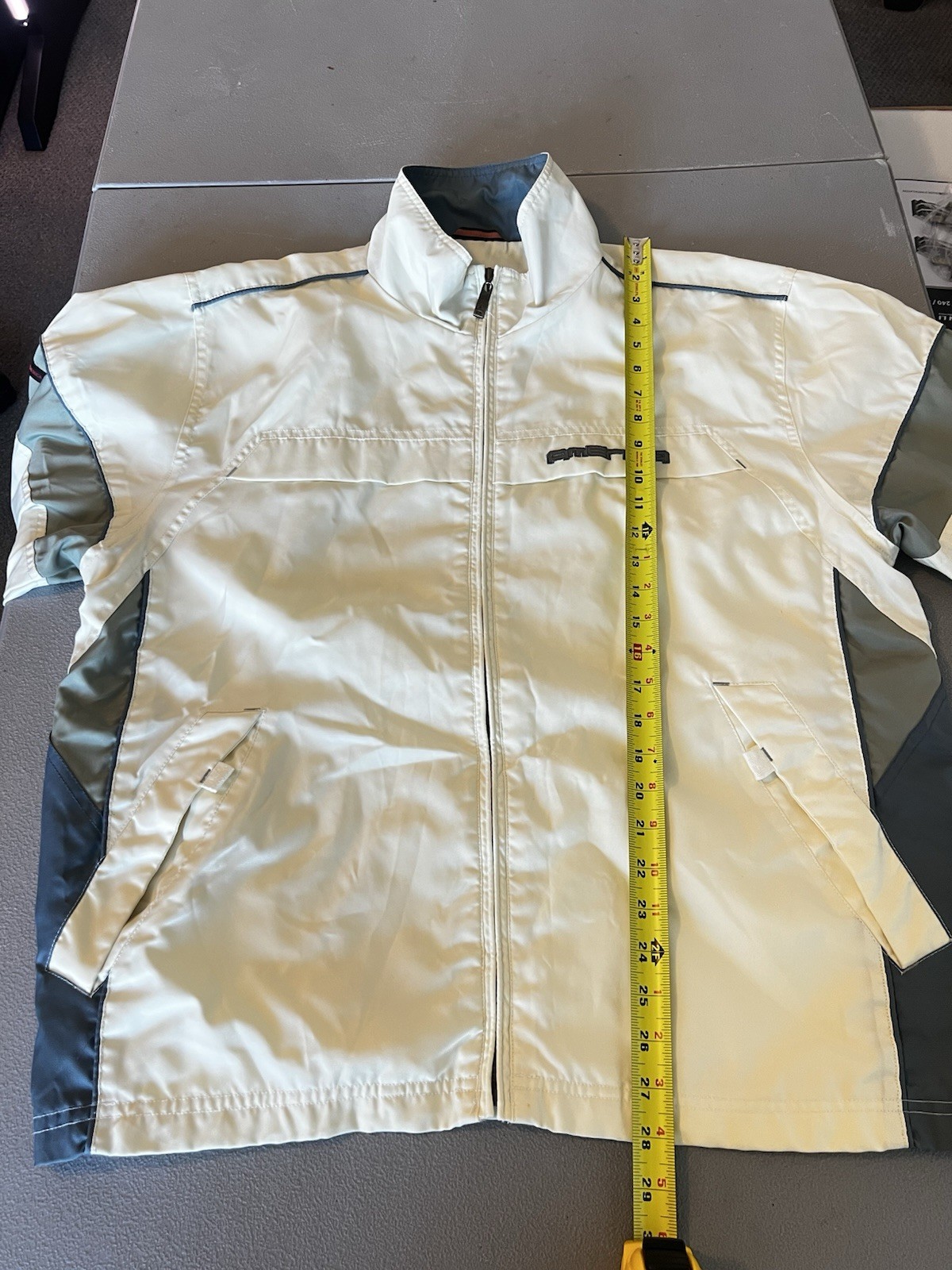 Vintage Perry Ellis America Red White Blue Nylon Zip Windbreaker Jacket Size L