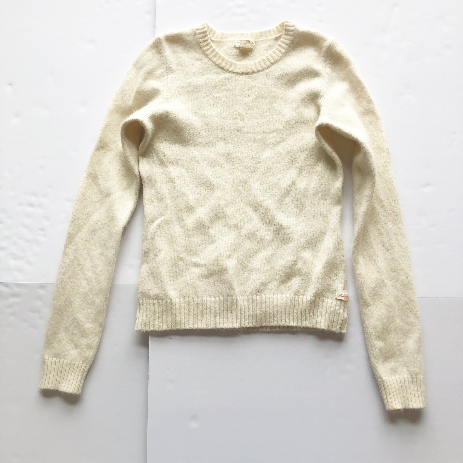 American Eagle Sweater Womens Small Vintage Y2K Cream Angora Wool Cashmere