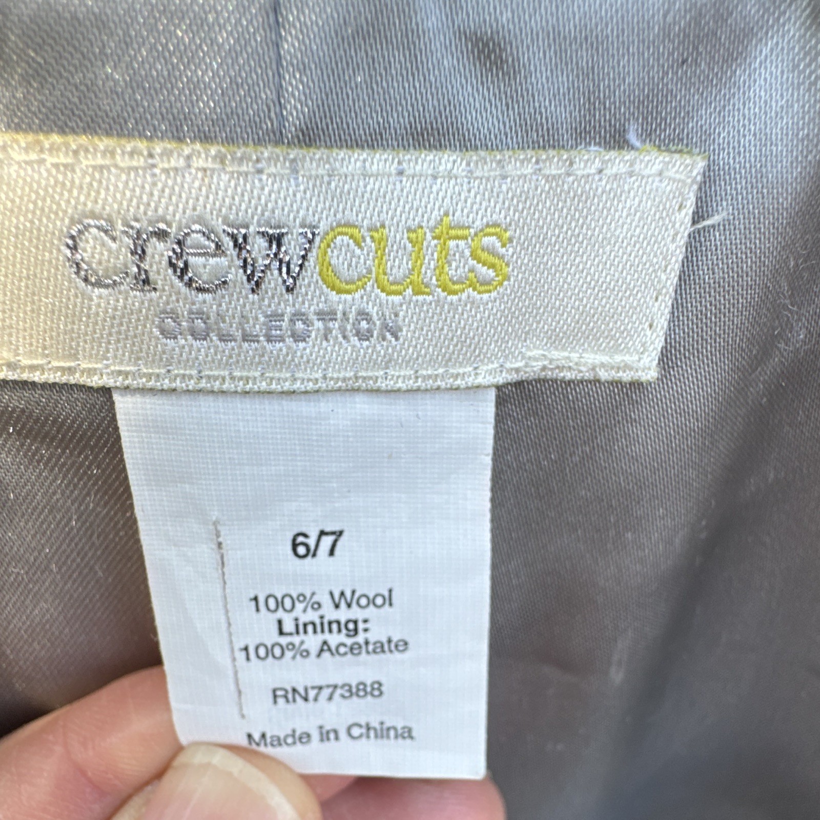 Crewcuts Girls Black 100% Wool Peacoat Lined Tie Belt Button Size 6/7