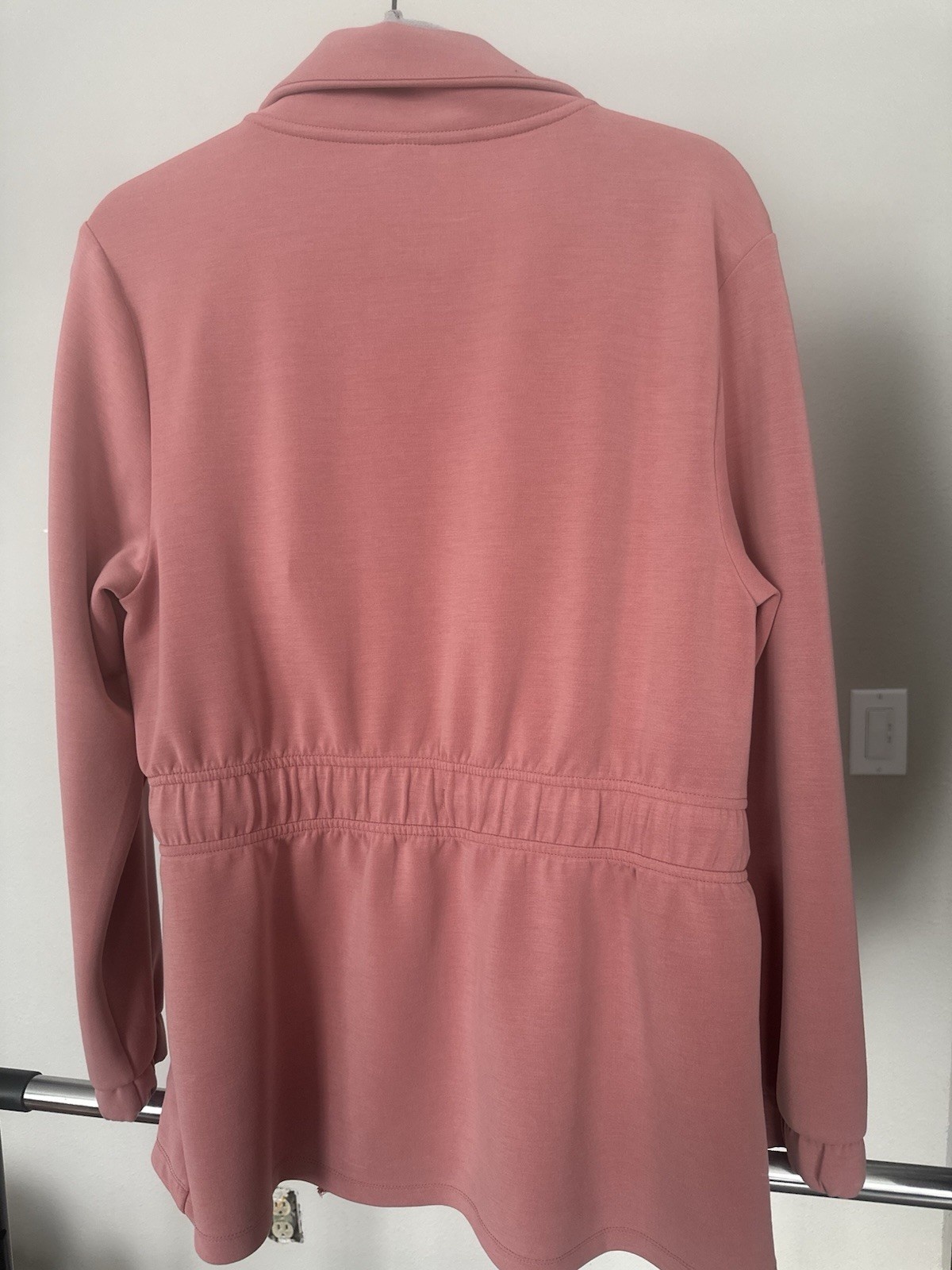 Member’s Mark Sandwash Pink Jacket M Lightweight Recycled Modal Spandex Full Zip