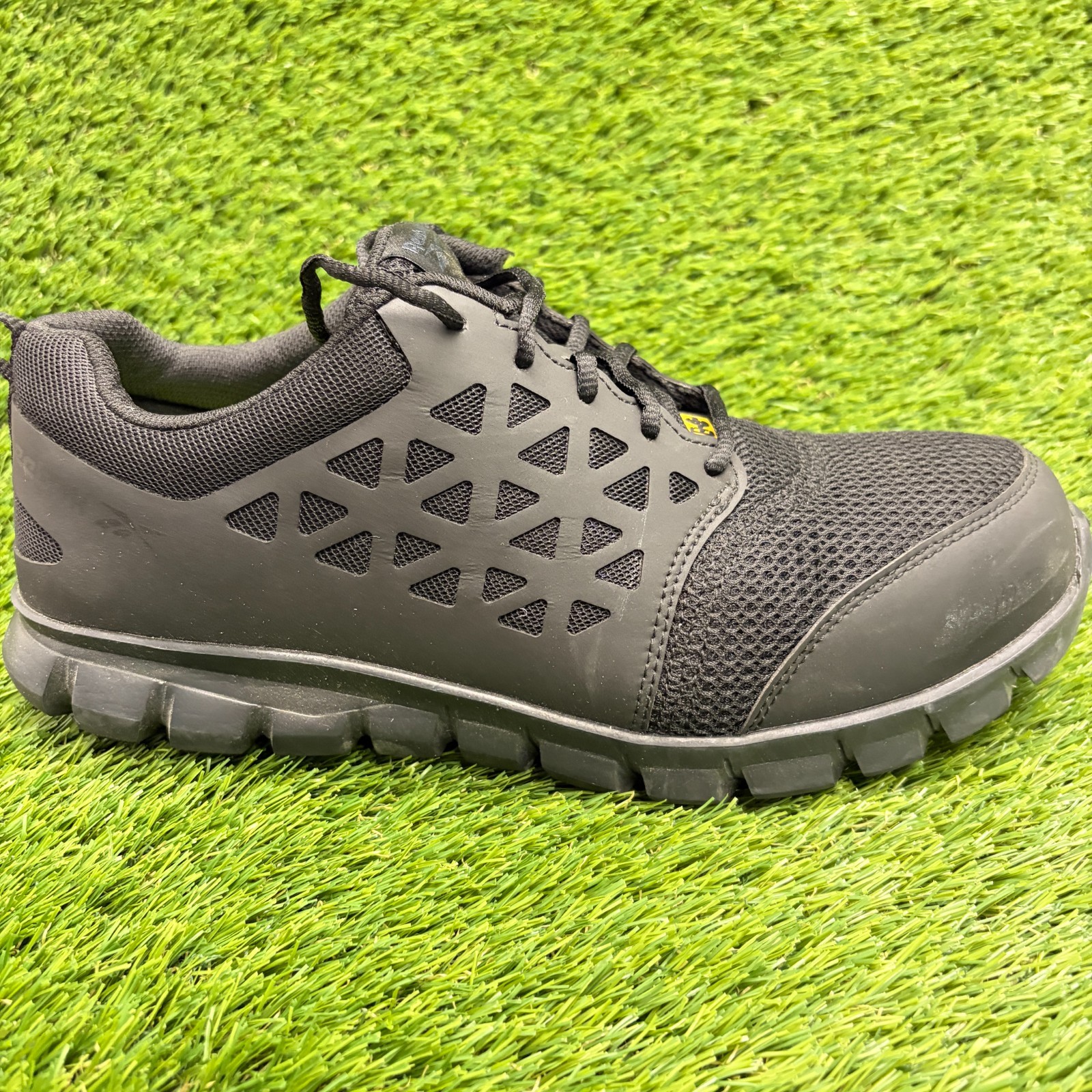 Reebok Sublite Cushion Mens Size 11E Triple Black Alloy Toe Safety Work Shoes