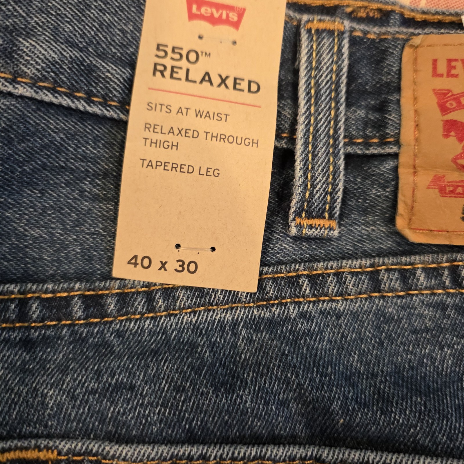 Levi’s 500 Series 550 Relaxed Fit Tapered Blue Denim Jeans Big & Tall NWT