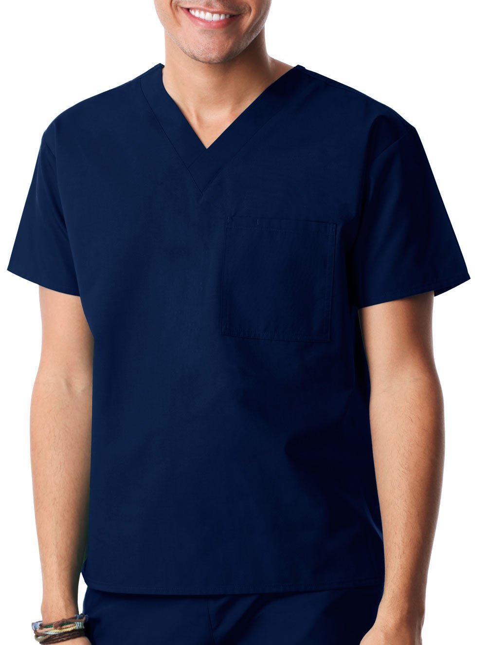 Maevn Unisex Navy Blue Scrub Set One Pocket Top Drawstring Pants 2XS to 2XL