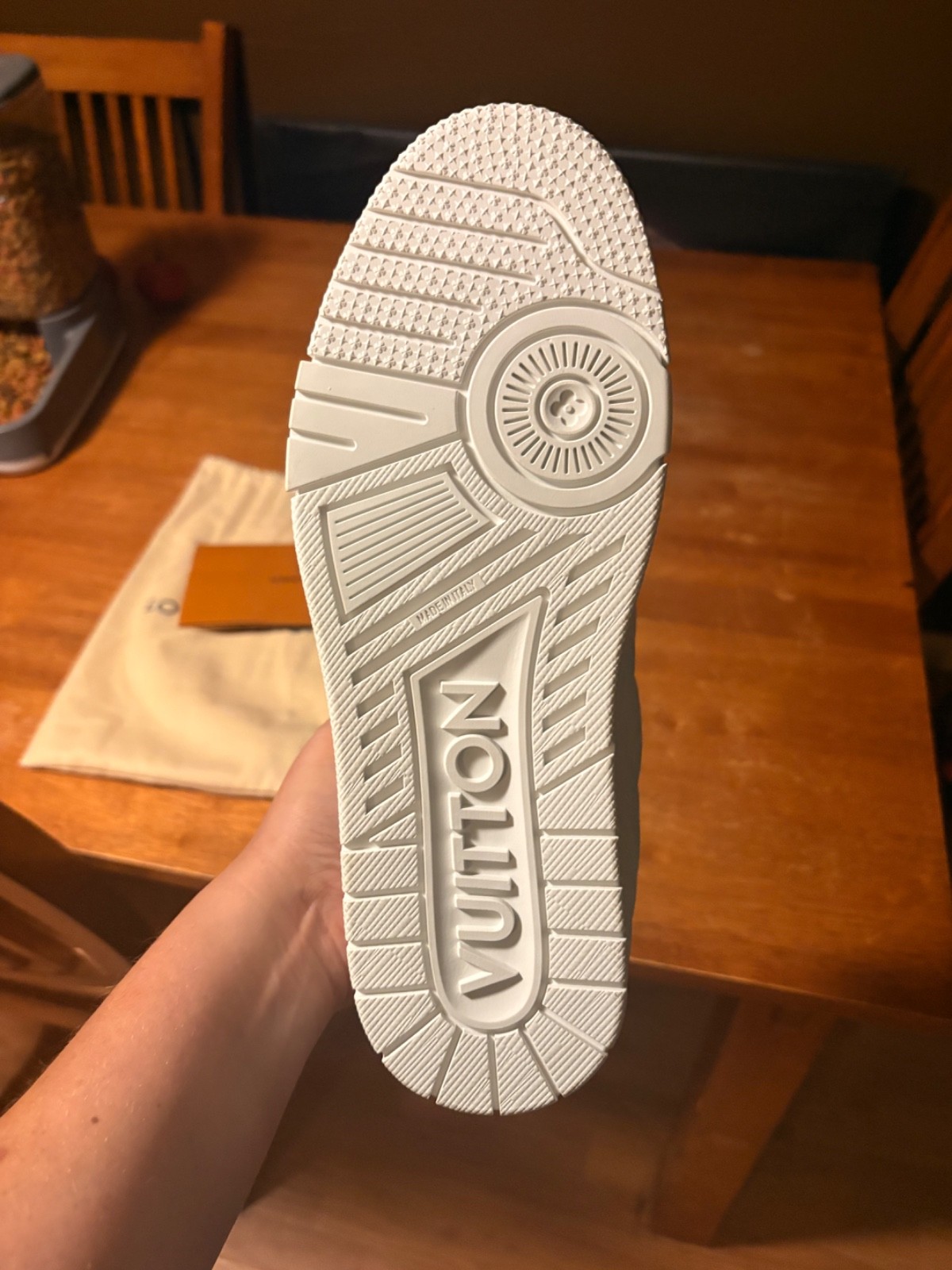 Louis Vuitton LV Trainer White Right Shoe Only Size 8 NEW w/ Dust Bag Receipt