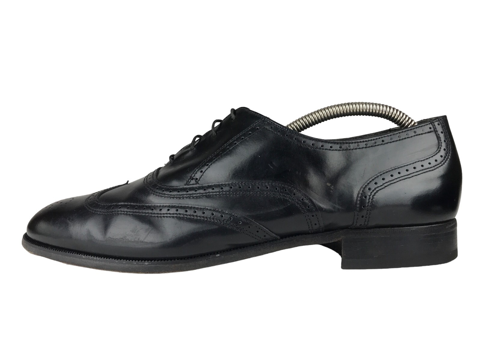 Bostonian Mens Black Leather Almond Toe Wingtip Oxford Dress Shoes Size US 11.5M