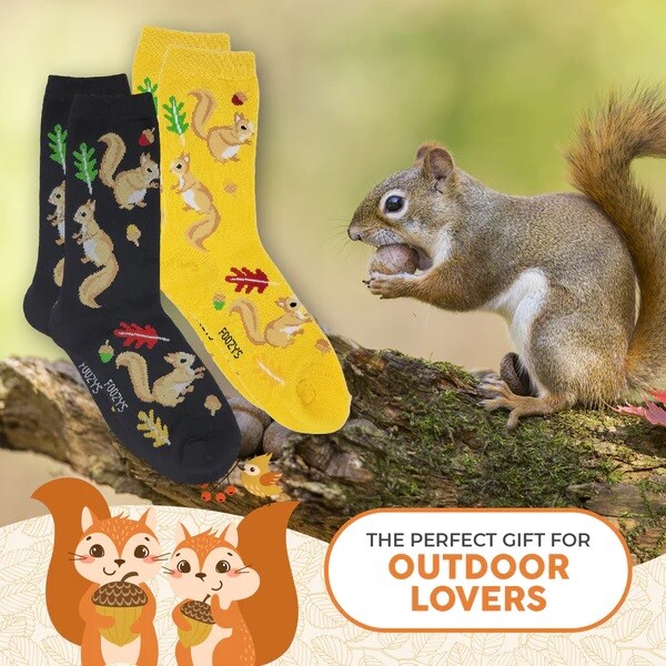 Squirrel Tree Ground Squirrels Cute Rodents Animal 2 Pairs Foozys Women’s Socks