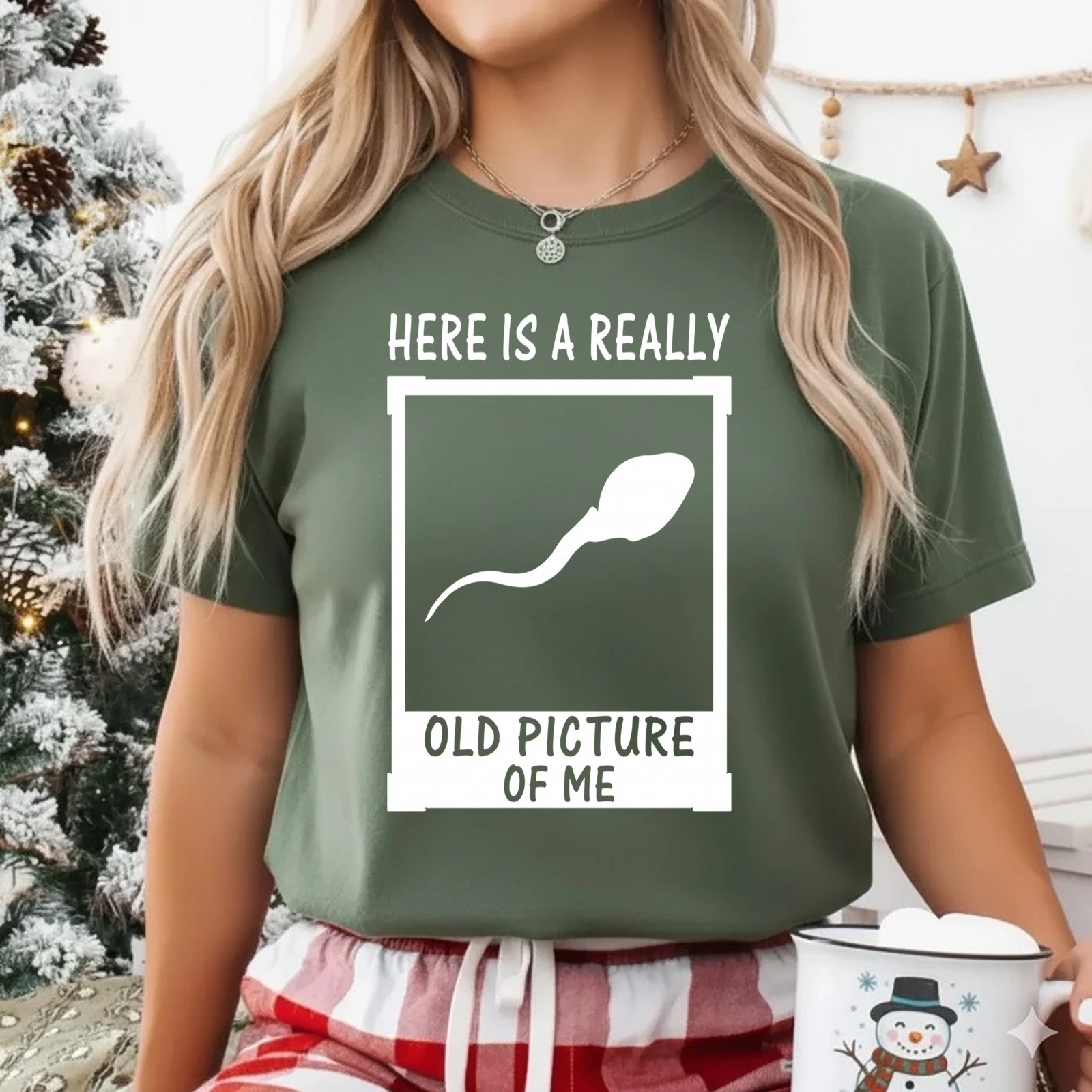 Here’s A Really Old Picture of Me Funny Sperm Gag Adult T-Shirt