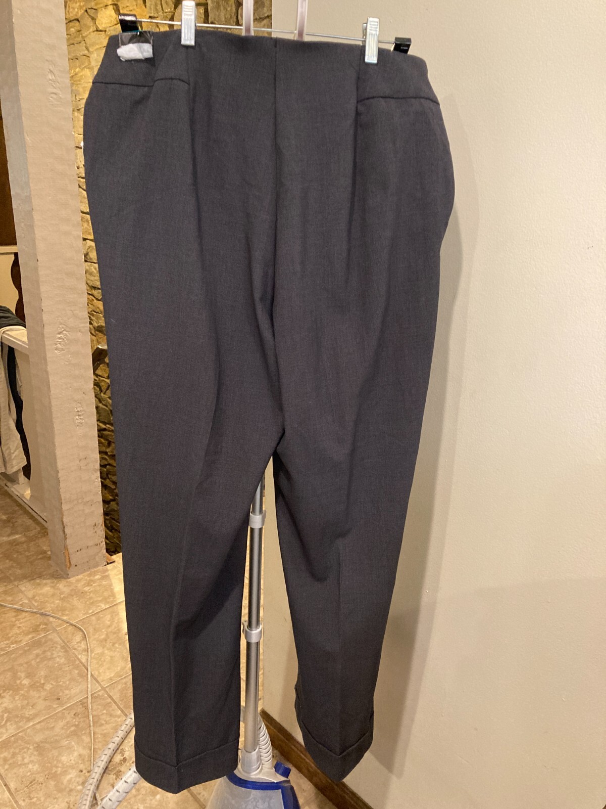 Investments The Park Ave Cuffed Trousers Slacks Pant, Black, SZ 18 Reg, NWT