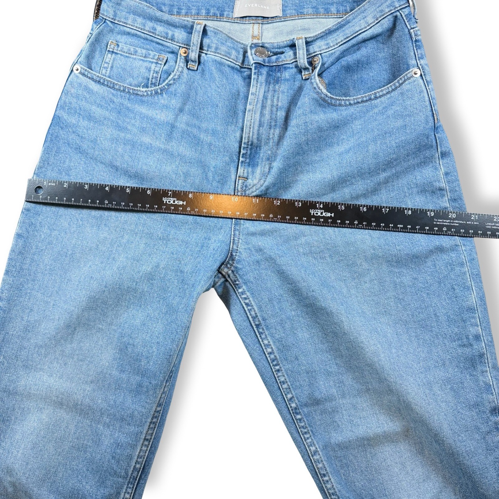 Everlane High Rise Straight Jeans Blue Ankle Denim 29 Ankle Stretch Womens