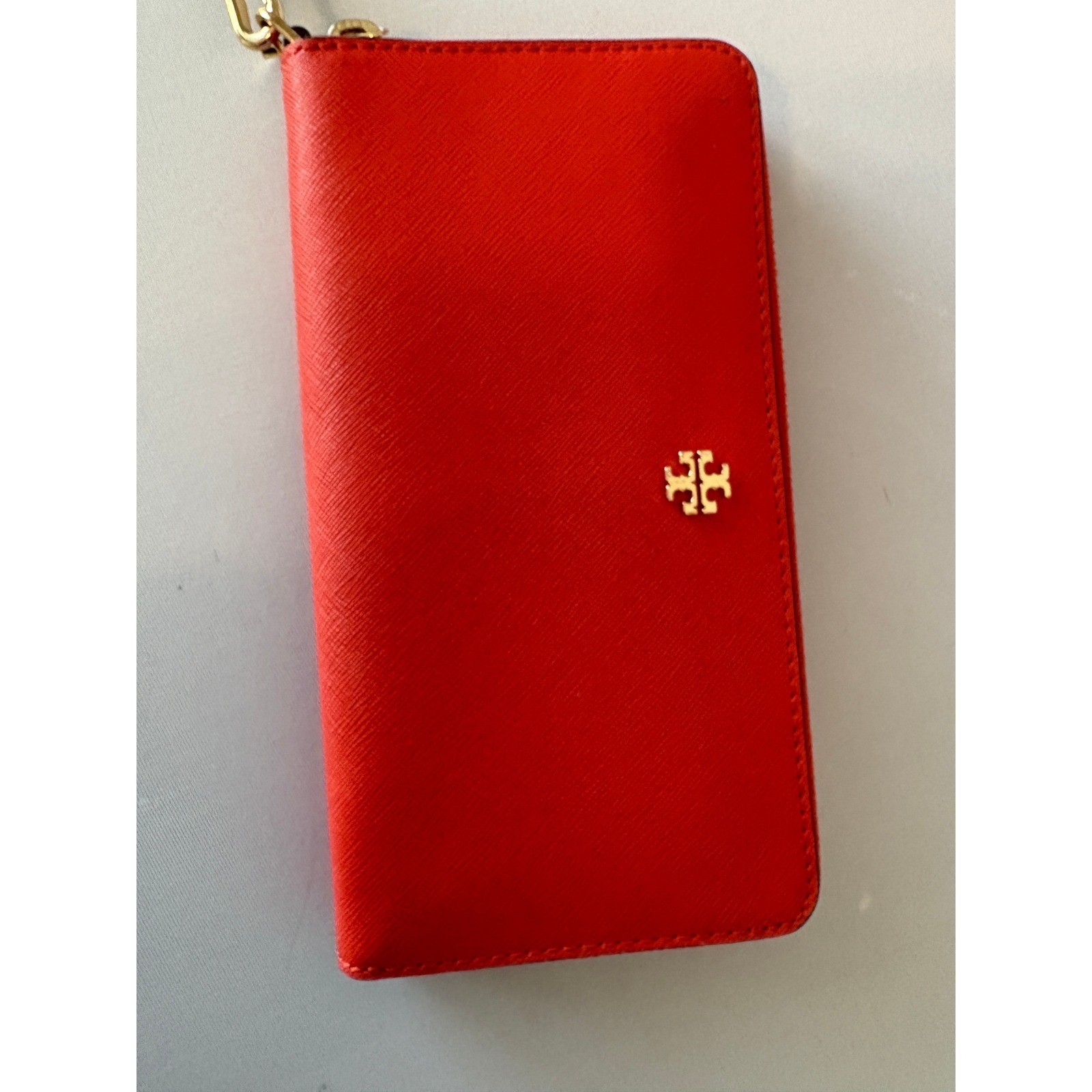 Tory Burch Robinson Red Saffiano Leather Tote Bag and Matching Wallet Set