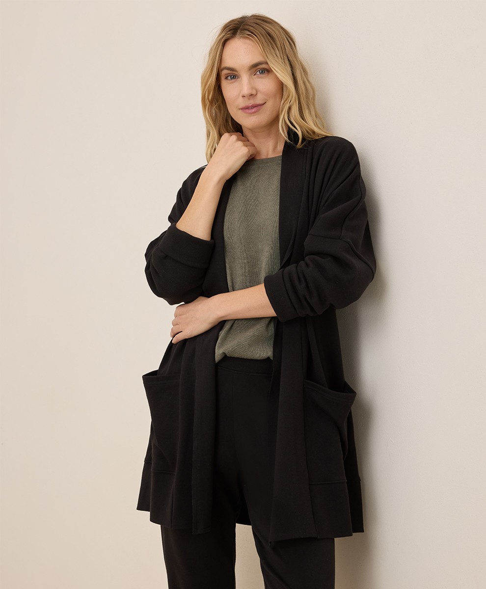 Pact Women’s Airplane Wrap Cardigan Deep Taupe Heather Large Extra Large