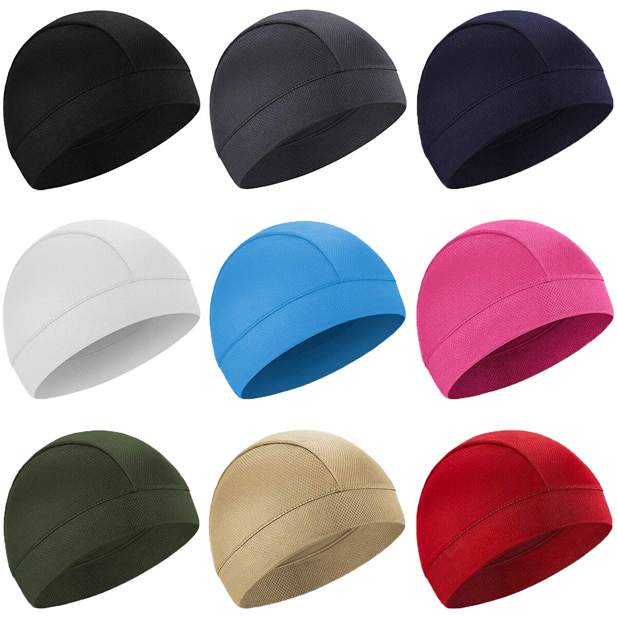 Moisture Sweat Wicking Cooling Bald Dome Skull Cap Helmet Liner Sport Beanie Hat