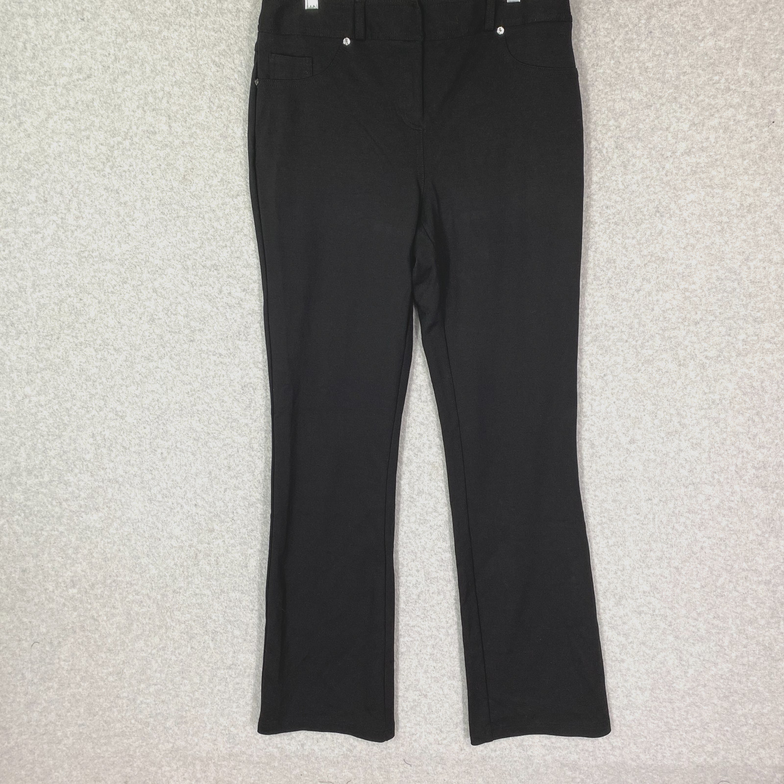 Style & Co Pants Womens 10 Black Rhinestones Barely Boot Below Waist Stretch NWT