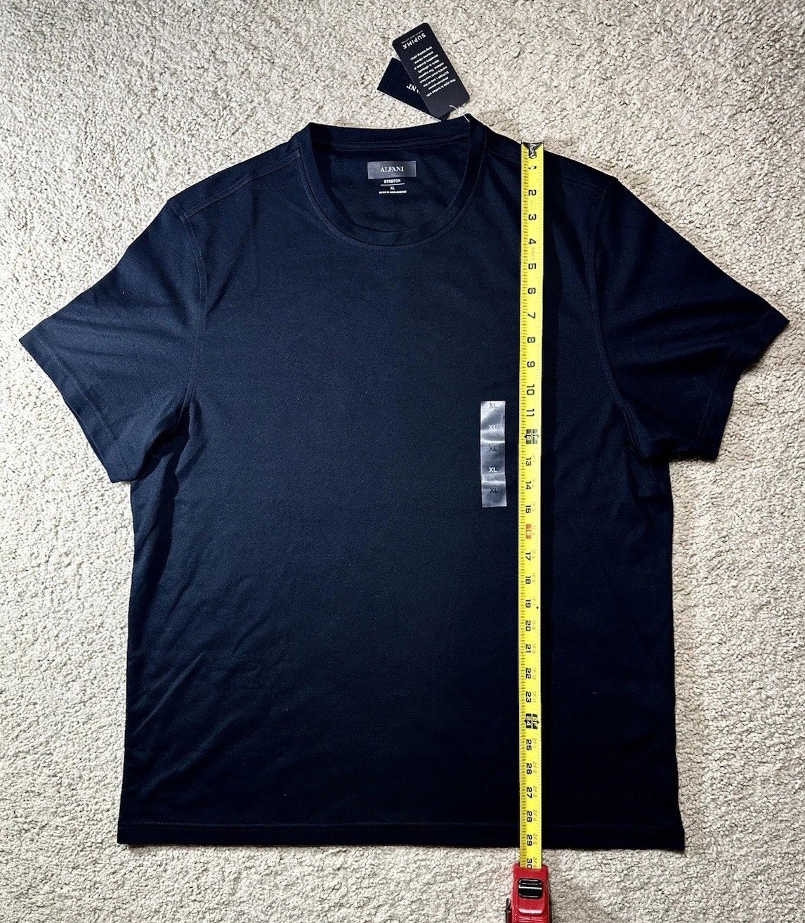 Alfani Stretch Crew Neck Tshirt All Black Men’s Size XL Premium Supima Cotton