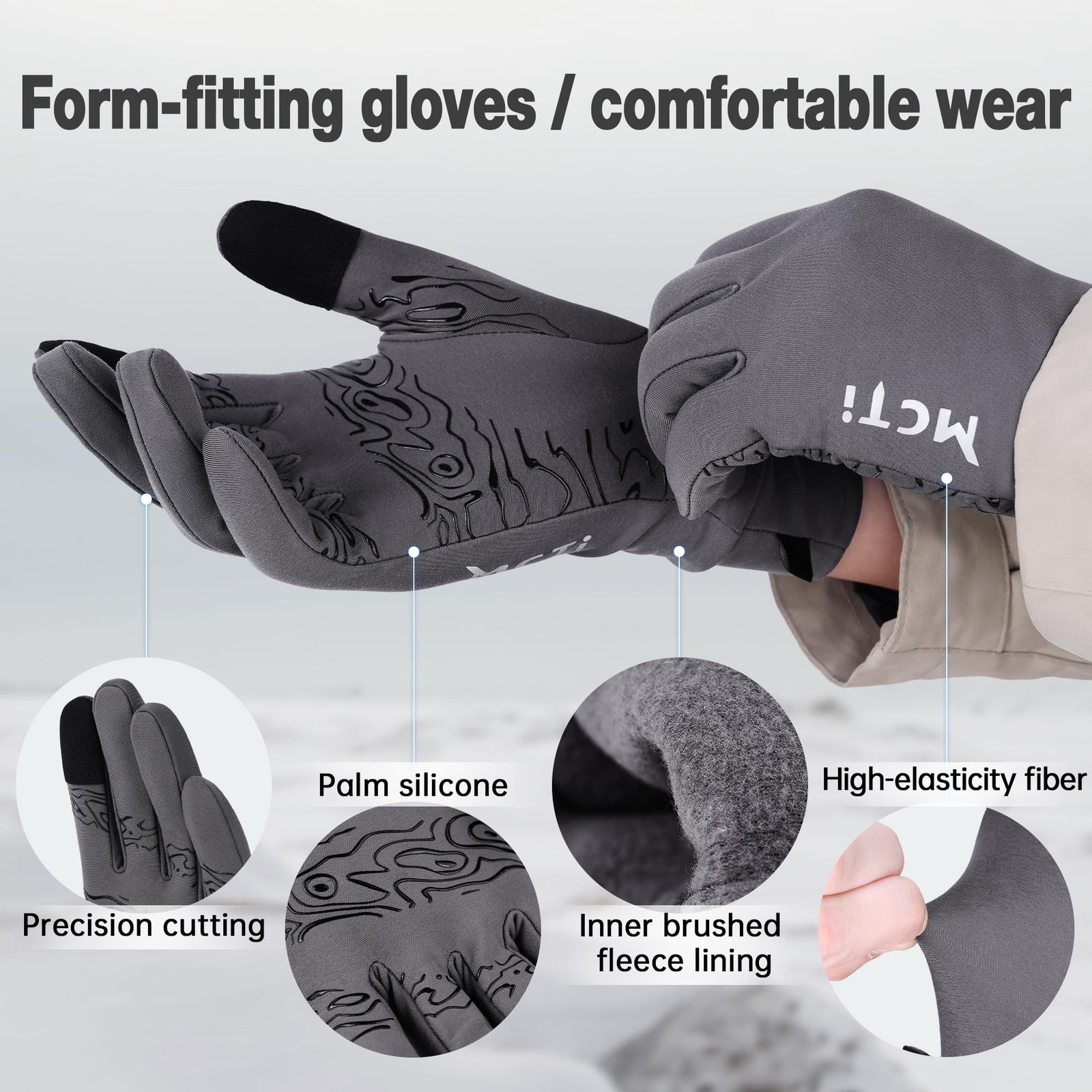 MCTi Lightweight Glove Liners for Men Women, Touch Screen Gloves with Conduct…