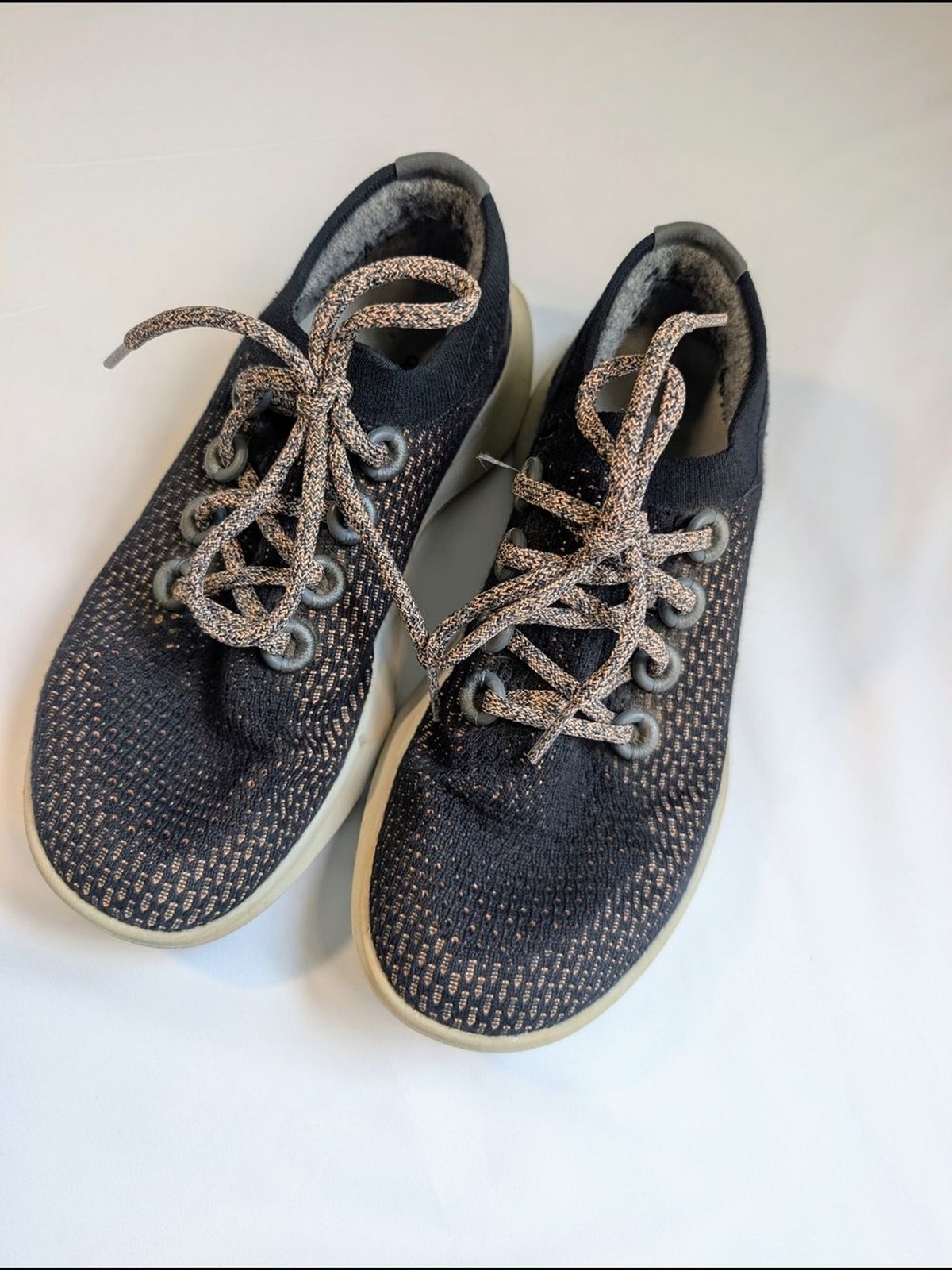 allbirds Tree Dashers Black Knit Slip-On Sneakers with Subtle Peach Accents