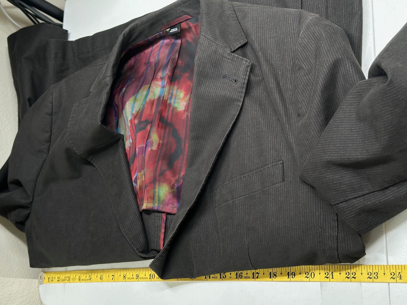 Kroon Blazer Men 44R Gray Bono Wash Jacket Sport Coat Cotton Smart Casual Office
