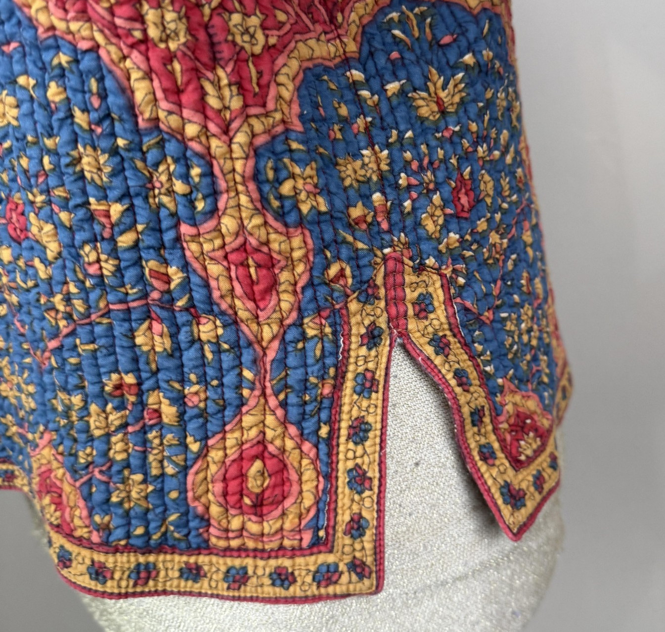 Vtg Orvis Reversible Quilted Jacket Womens M Paisley Boho Hippie Artsy Cardigan